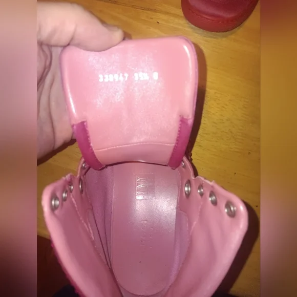 Gucci GG Pink Rhinestone Leather Sneakers Size 5.5 - Picture 5 of 6